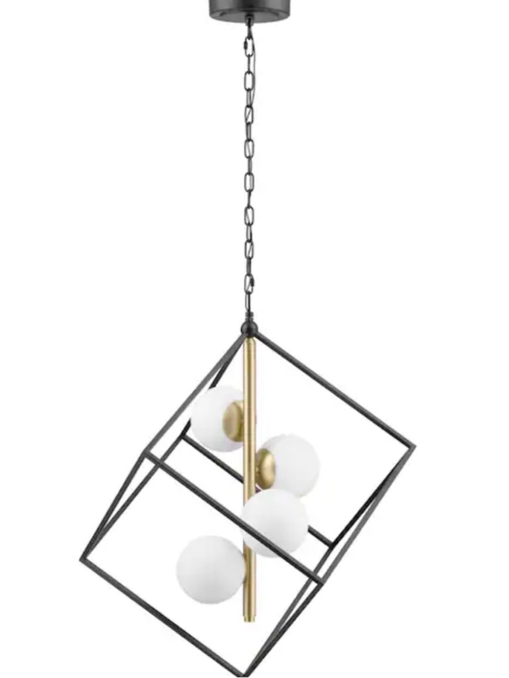 (NEW) Modern Black and Gold Geometric Pendant Light - Brand